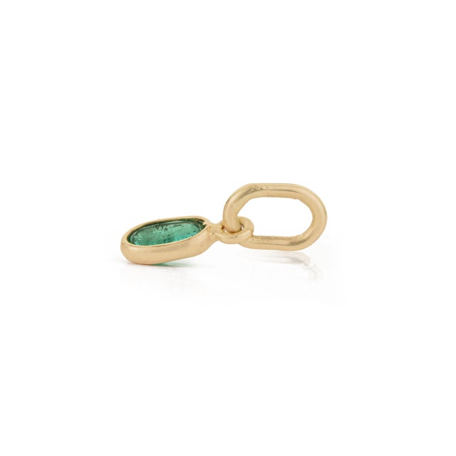 Metal 14k Solid Gold Contemporary Emerald Charm Pendant Gift for Birthday For Sale - Image 7 of 18
