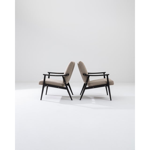 Gray 1960s Czech Upholstered Armchairs, a Pair For Sale - Image 8 of 12