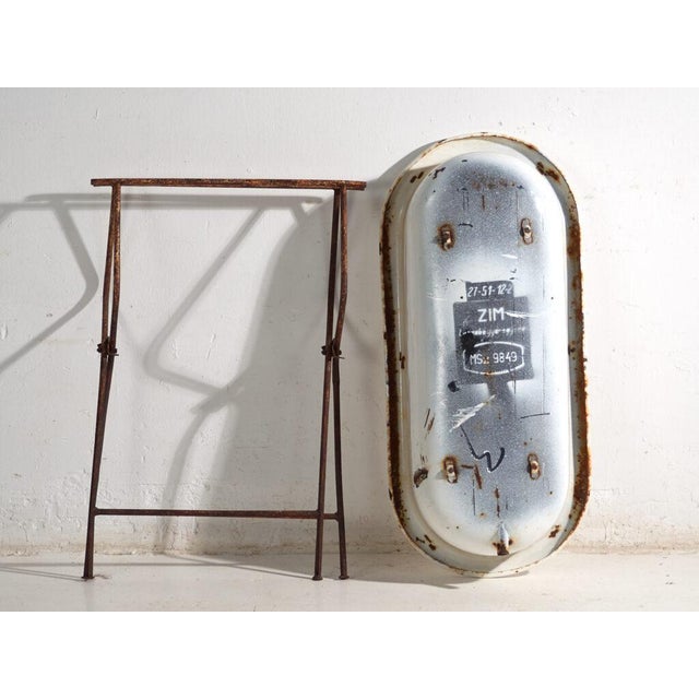 Bathtub in Enamelled Iron, Central Europe, 1950 For Sale - Image 11 of 12