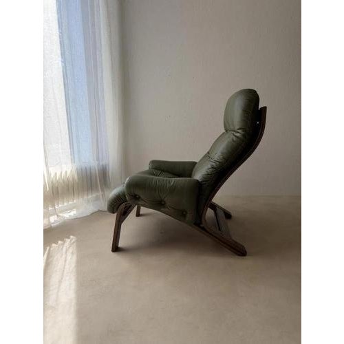 Green Rybo Rykken Chair in Green Leather by Solheim For Sale - Image 8 of 15