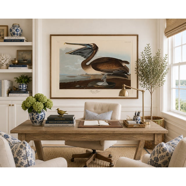 John James Audubon Brown Pelican, Vintage Art Print Reproduction From Birds of America by John James Audubon, 48″ × 32″ For Sale - Image 4 of 9
