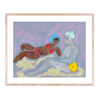 Ipanema III by Happy Menocal in Natural Frame, Medium Art Print For Sale