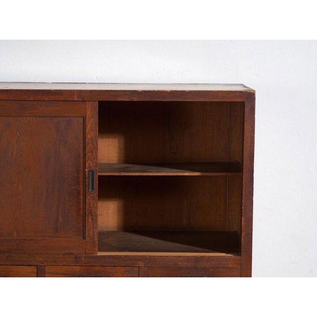 Wood Antique Japanese Cedar Cupboard For Sale - Image 7 of 16