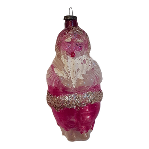 Antique Mercury Glass Santa Christmas Ornament St Nick