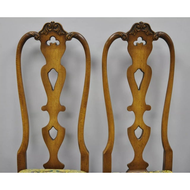 Baroque Mid 20th Century Italian Baroque Swedish Rococo Style High Back Dining Side Chairs - Set of 4 For Sale - Image 3 of 11