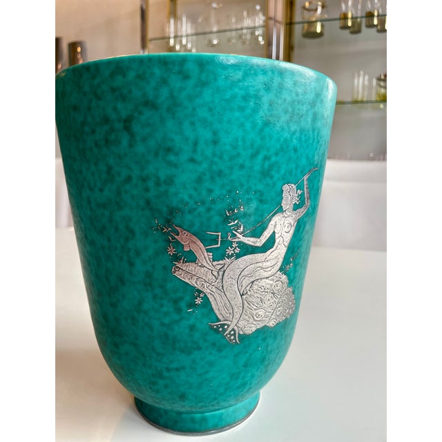 Ceramic Argenta Vase Wilhelm Kåge for Gustavsberg, 1950 For Sale - Image 12 of 13