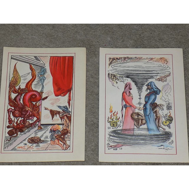 Abstract Authentic Vintage Mid 20th Century Salvador Dali Surrealist Lithographs - Set of 12 For Sale - Image 3 of 8