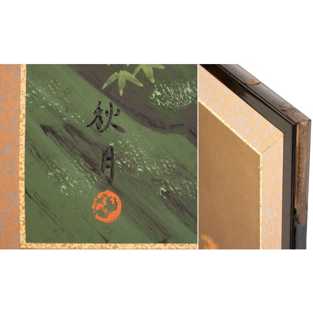 1960s Shōwa Era Japanese Byobu Screen "Autumn Festival Scene by the Bridge" For Sale - Image 15 of 17