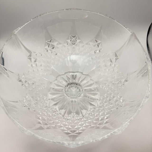 Vintage Cristal d'Arques Longchamp Crystal Footed Bowl Compote Pedestal Dish For Sale - Image 11 of 12