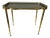 Vintage Hollywood Regency Neoclassical Brass Side Table with Leather Top and Gallery Edge, 1960s For Sale