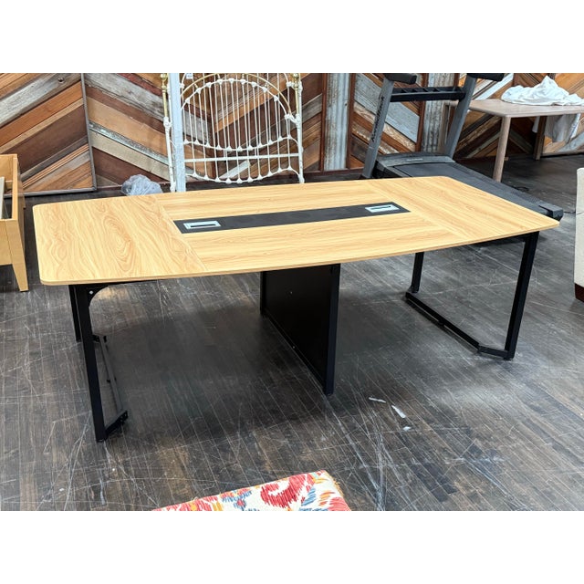 Modern Tribesigns Modern Boat Shaped Rectangular Meeting Table For Sale - Image 3 of 12
