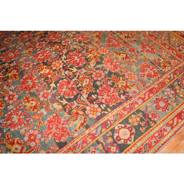 Antique Zabihi Collection Turkish Oushak Room Rug - 9'6" x 12'10" For Sale - Image 9 of 11