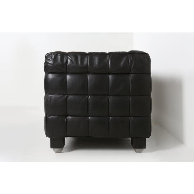 Wood Black Leather Model 8020 Kubus Sofa by Josef Hoffmann for Wittmann, Austria, Early 1980s For Sale - Image 7 of 13