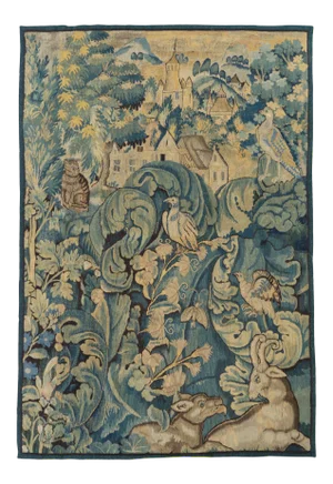 Antique 16th Century Flemish Verdure Feuilles de Choux Tapestry