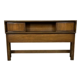 United Furniture Walnut Headboard With Storage For Sale