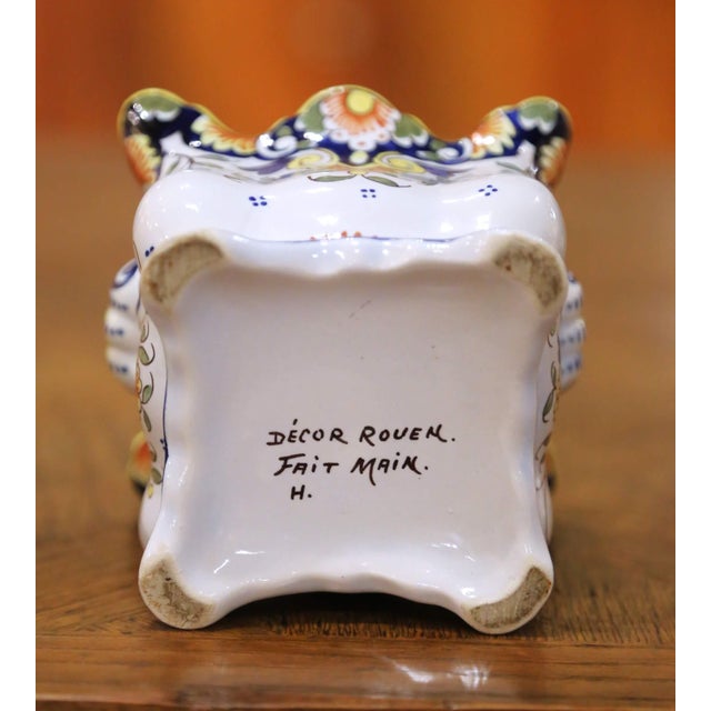 Near Pair of Early 20th Century French Rouen Faience Cachepots or Nuts Bowls For Sale - Image 11 of 11