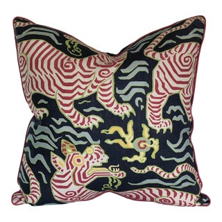Clarence House Tibet Navy Pillow For Sale