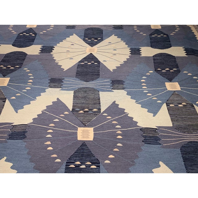 Modern Swedish Style Flat Weave Wool Rug by Doris Leslie Blau For Sale - Image 4 of 8