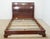 Queen Bed by Henredon. Store item #572. It features sleigh design, carved details and rich mahogany wood.