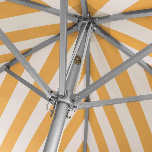 Contemporary Monte Carlo Gold 9' Patio Umbrella, Light Yellow & White For Sale - Image 3 of 4