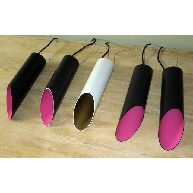 Cylindrical Bar Pendant Lights, 1970s, Set of 5 For Sale - Image 4 of 7