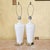 Pair of Vintage White Ceramic Urn Form Table Lamps With Gold Bases and Pleated Shades For Sale - Image 10 of 18