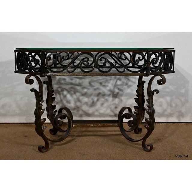 Black Wrought Iron Coffee Table, 1930s For Sale - Image 8 of 15