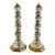 Pair of Antique French Faceted Crystal Element Lamps For Sale