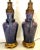 Vintage Ceramic Amphora Handled Vase Lamps With Purple Floral Decoration- a Pair For Sale In West Palm - Image 6 of 12