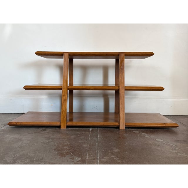 Mid-Century Modern Vintage 1980's Art Deco Style Walnut Shelving / Bookcase For Sale - Image 3 of 9
