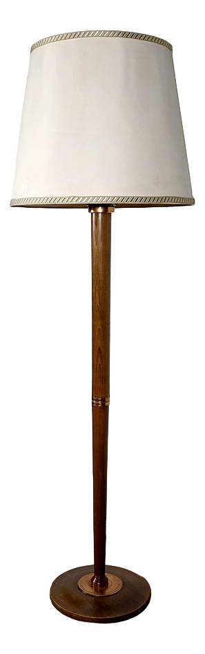 Art Deco Lamp in Varnished Beech, 1940