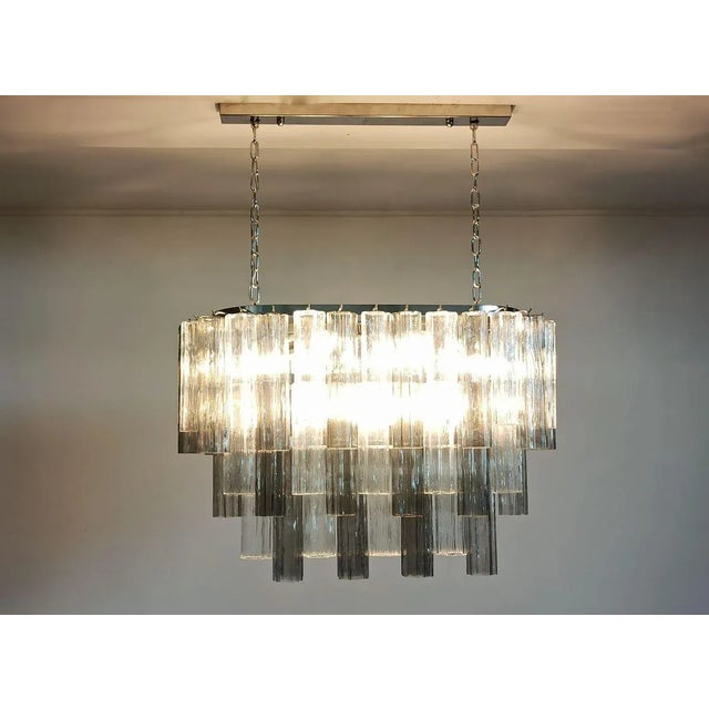Murano Tube Chandelier with 62 Transparent and Smoked Glass, 1982 For Sale - Image 16 of 18