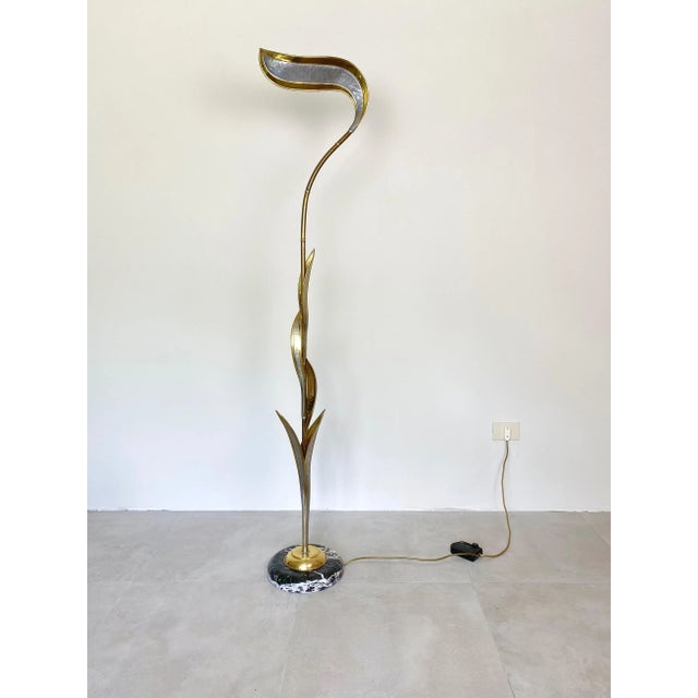 Brass & Marble Floor Lamp by Isabelle & Richard Faure, France, 1970s For Sale - Image 11 of 12