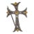 Antique Style Yellow Sapphire & Diamond Flared Cross Pendant Brooch For Sale