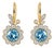 Art Nouveau Topaz Flower and Leaf Drop Earrings, Silver, Gold, Pair For Sale