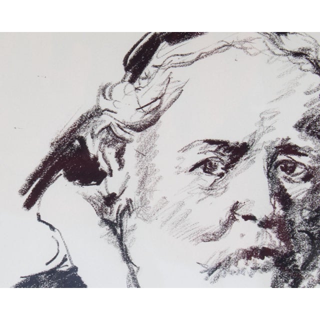 Charcoal Portrait Drawing of a Man by James L. Bruch For Sale In Indianapolis - Image 6 of 6