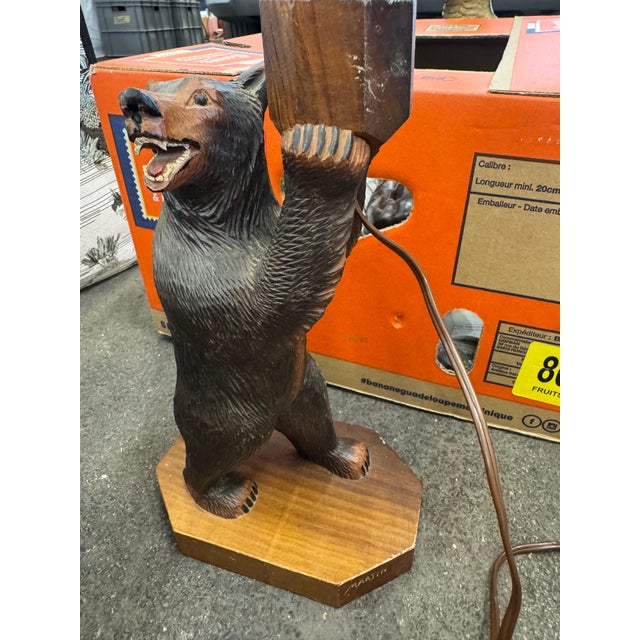 Black Forest Bear Lamp For Sale - Image 4 of 4