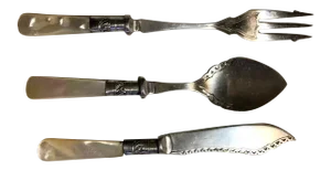 Antique Mother-Of-Pearl Handled Flatware - Set of 3