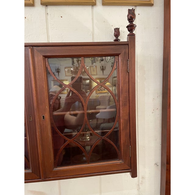 Late 19th Century Antique Mahogany & Glass Regency Wall Cabinet For Sale - Image 5 of 16