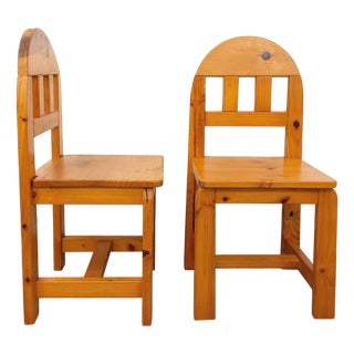 Vintage Pine Chairs, 1980s, Set of 2 For Sale