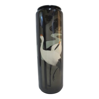 Willets American Belleek Art Deco Japanese Cranes 16" Tall Vase For Sale