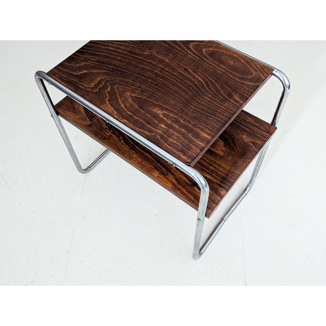 Bauhaus Tubular Steel Side Table by Marcel Breuer for Slezak, 1930s For Sale - Image 10 of 15