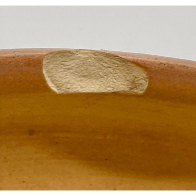 Ceramic Vintage Roseville Pottery Magnolia Brown Console Set - Bowl 665-4 & Candlesticks 1157-4 ½" For Sale - Image 7 of 7