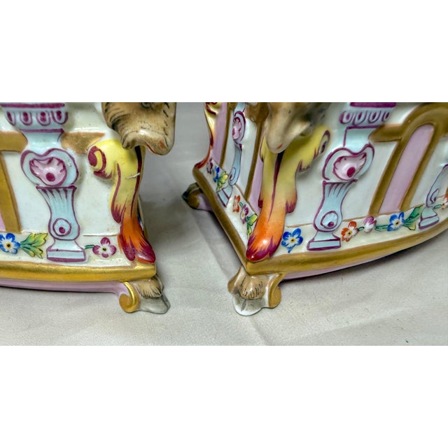 Ceramic Antique 4 Piece Italian Capodimonte Porcelain Table Garniture Jardiniere Set For Sale - Image 7 of 18