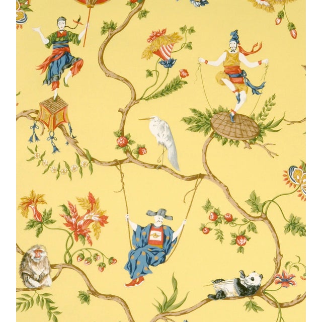 Sample - The House of Scalamandré Ming Circus Wallcovering, Multi on Pollen For Sale
