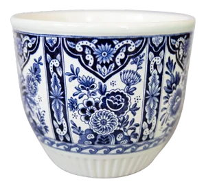 Vintage Dutch Delft Floral Cachepot Planter Jardiniere