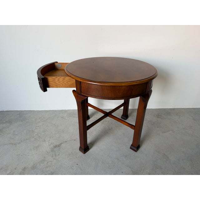 Hollywood Regency Vintage Hollywood Regency Style Solid Wood End Table by Baker Furniture For Sale - Image 3 of 12