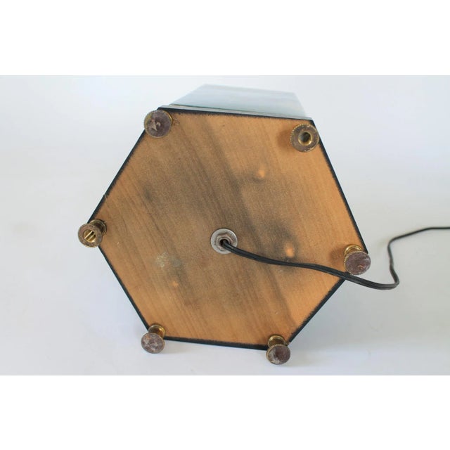 Late 20th Century Reverse Painted Hexagonal Tang Horse Table Lamp For Sale - Image 12 of 13