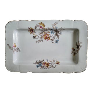 1930s Extra Large Floral Porcelain Platter, Marked 'Austria Bsm' For Sale