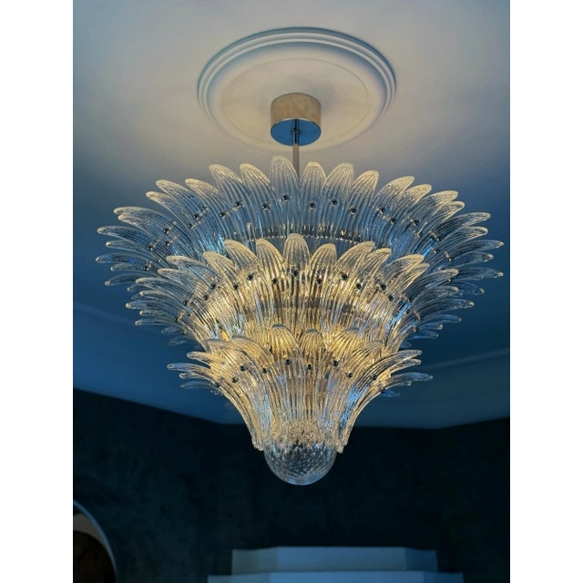 Eclectic Murano Chandelier with Feather Prisms in the style of Barovier, 2010 For Sale - Image 10 of 13